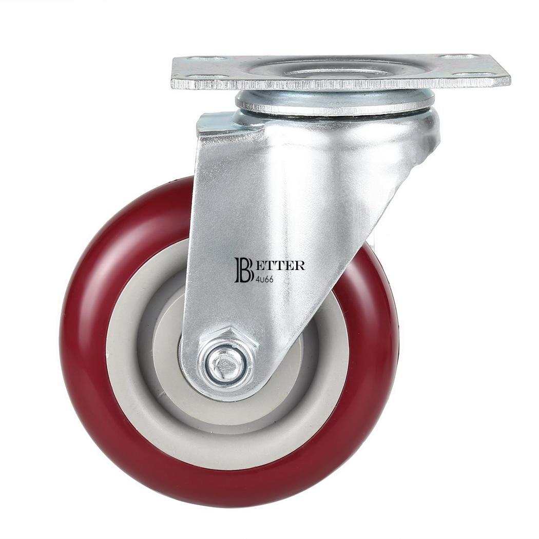 4 Swivel Locking Casters Wheels Heavy Duty Threaded 4" Furniture Wheel Caster